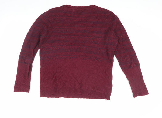 Crew Clothing Co. Womens Red Striped Pullover Jumper Size 14