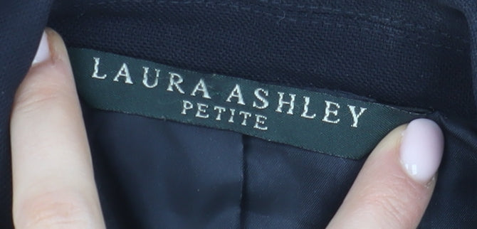 Laura Ashley Petite Black Wool Blazer - Women's Size 10