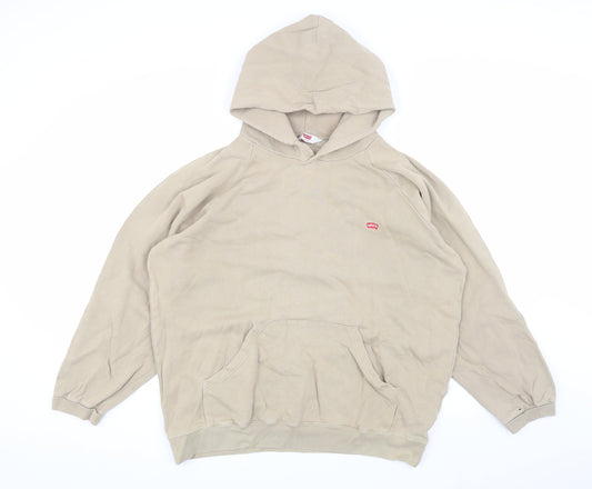 Levi's Men's Beige Hoodie Size L Pullover Cotton