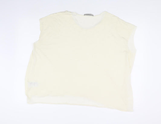 AllSaints Women's Ivory V-Neck Relaxed T-Shirt