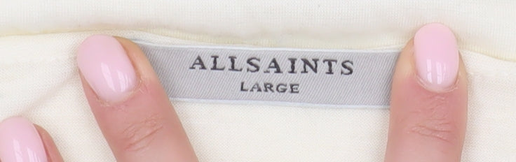 AllSaints Women's Ivory V-Neck Relaxed T-Shirt