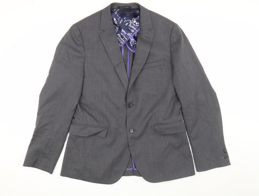 Ted Baker Men's Grey Blazer - Wool Blend, Size 40R