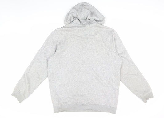 Adidas Men's Grey Pullover Hoodie L with Logo