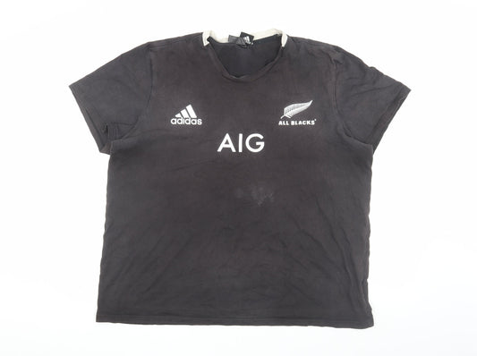 Mens UK Size XL adidas Black Cotton T-Shirt