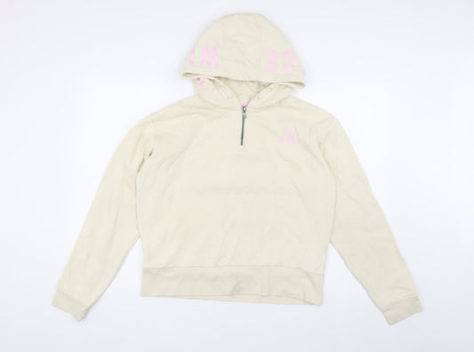 Jack Wills Teen Beige Logo Pullover Hoodie Size 16