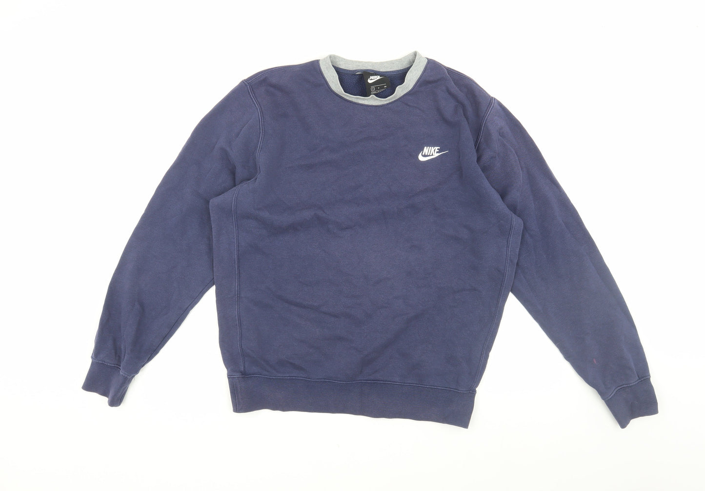 Nike Men's Blue Pullover Sweatshirt, Size S, Logo Accents