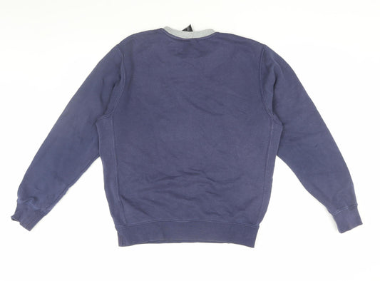 Nike Men's Blue Pullover Sweatshirt, Size S, Logo Accents