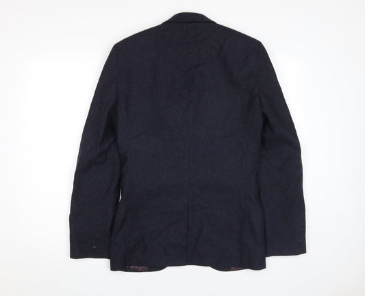 Next Men's Blue Blazer, Size 34R, Wool Blend, Excellent