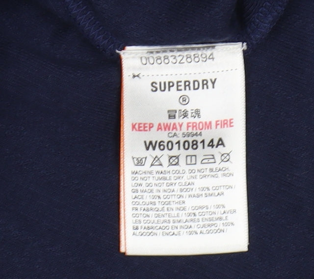 Superdry Women's Blue Pullover Jumper, Size M, Casual Style
