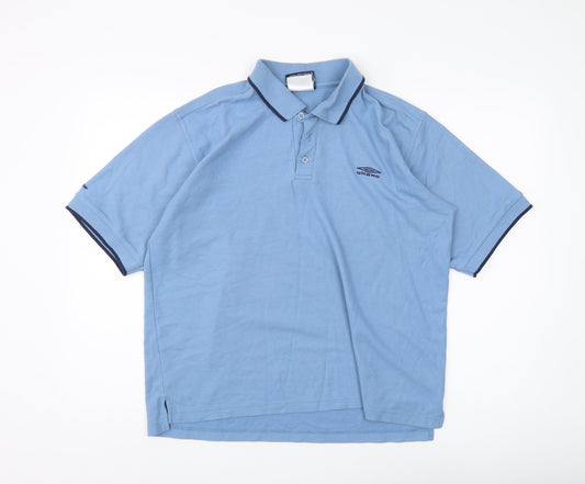 Umbro Men's Blue Polo Large Short Sleeve Casual