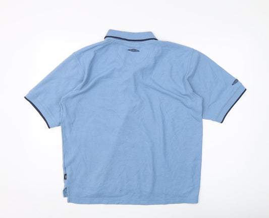 Umbro Men's Blue Polo Large Short Sleeve Casual