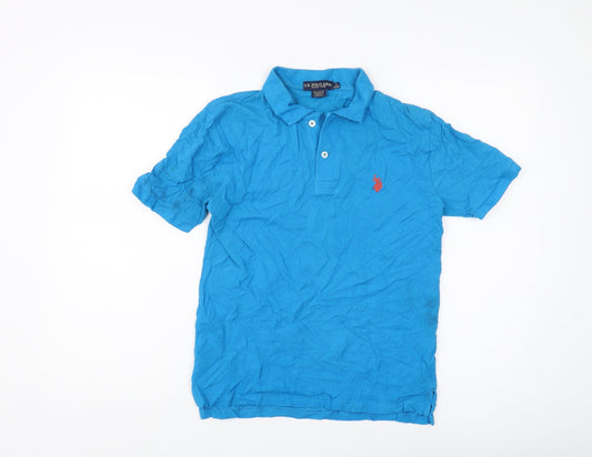 Womens UK Size L U.S. Polo Assn. Blue 100% Cotton Polo