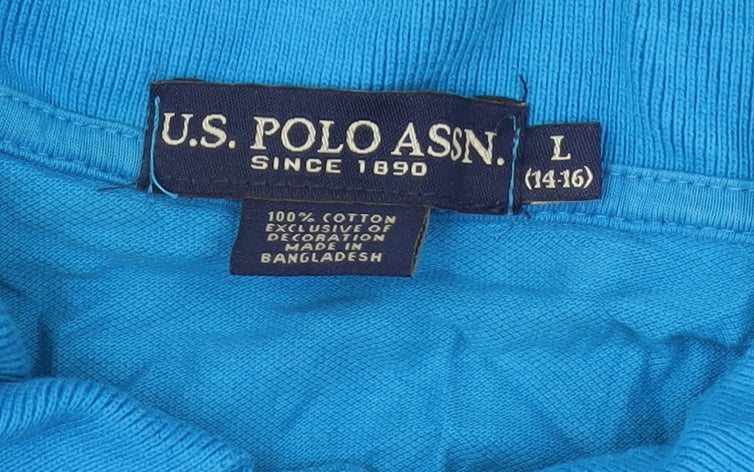 U.S. Polo Assn. Women's Blue Polo Shirt Size L