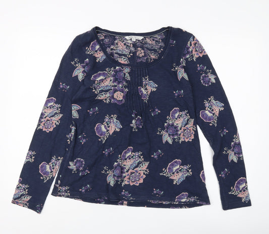 FatFace Women's Blue Floral Long Sleeve T-Shirt Size 12