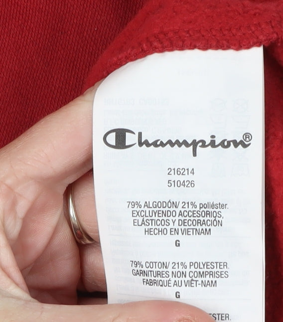 Champion Men's Red Pullover Hoodie L