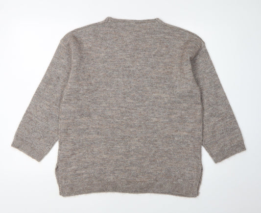 White Stuff Women's Beige V-Neck Pullover Jumper Size 12