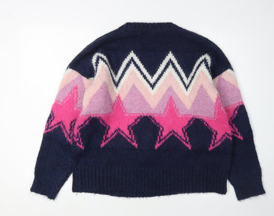 White Stuff Women's Multicoloured Geometric Jumper Size 12