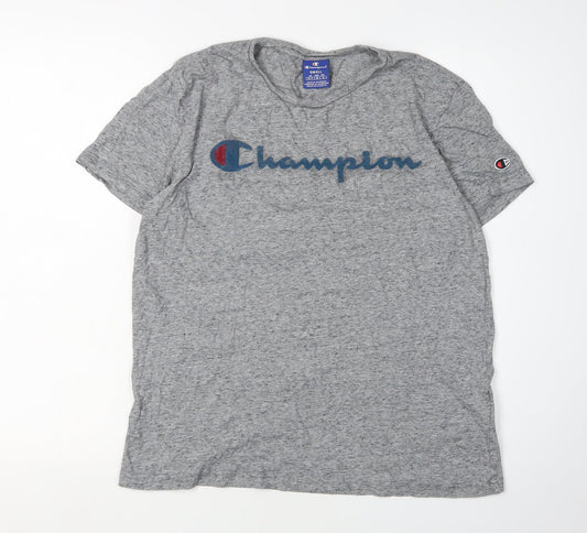 Champion Men's Grey Cotton T-Shirt