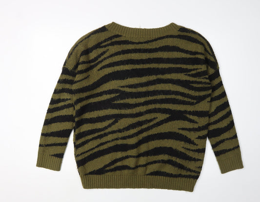 Superdry Women’s Green V-Neck Pullover Jumper Size 8