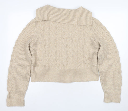 Banana Republic Women's Beige Cable-Knit Jumper L