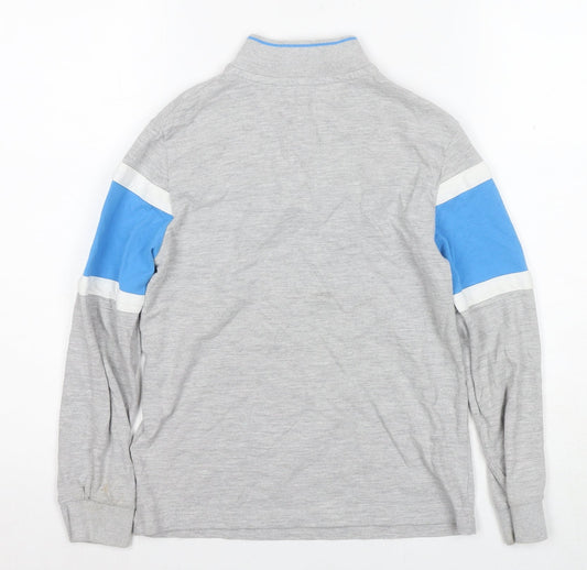 Marks and Spencer Boys Grey Blue Long Sleeve Pullover 7 Years