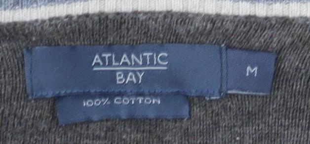 Close-up detail of Atlantic Bay Men's Beige Striped jumper M