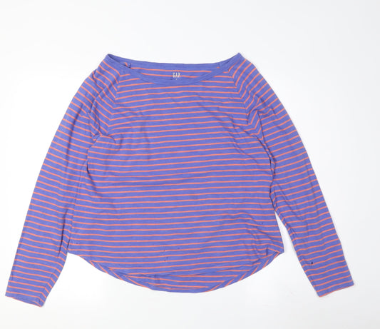 GAP Women’s Purple Striped Boat Neck T-Shirt