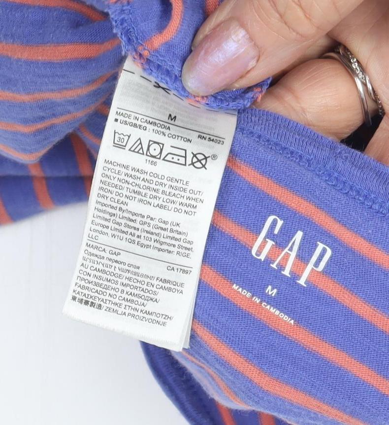 GAP Women’s Purple Striped Boat Neck T-Shirt