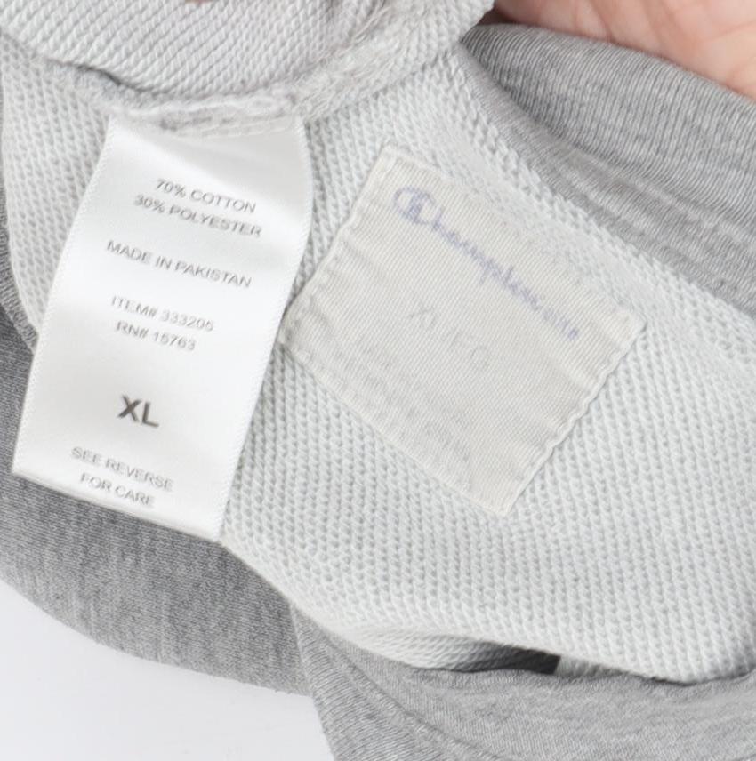 Champion Men's Grey Logo Pullover Sweatshirt XL