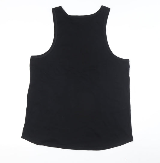 Apparel Noir Men's Black Graphic Sleeveless T-Shirt, Size 16