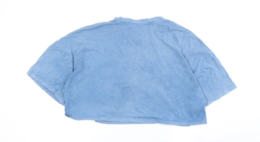Womens UK Size M Pantone Blue Cotton T-Shirt