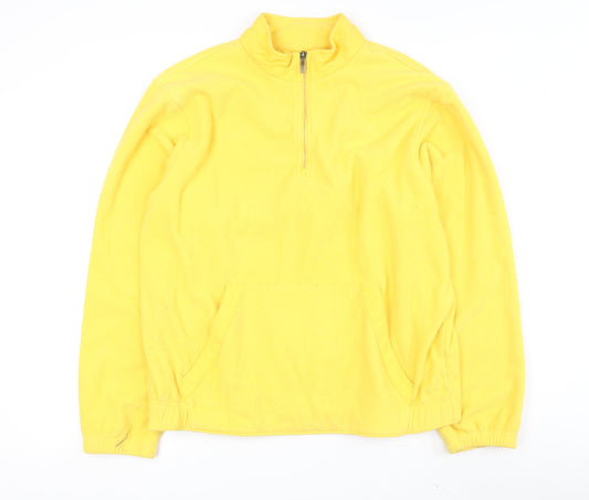 Adidas Men's Yellow 1/4 Zip Sweatshirt, Size L