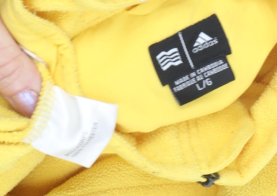 Adidas Men's Yellow 1/4 Zip Sweatshirt, Size L
