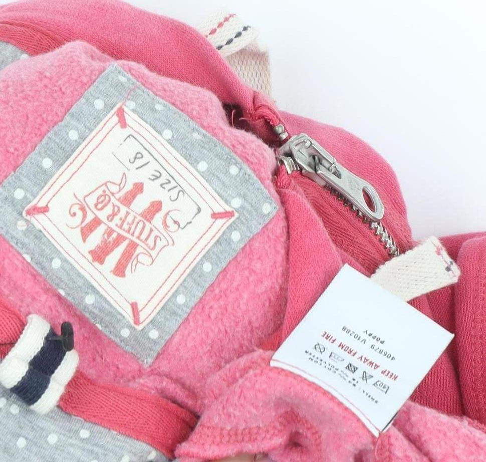 Superdry Women's Pink Full Zip Hoodie Size 8