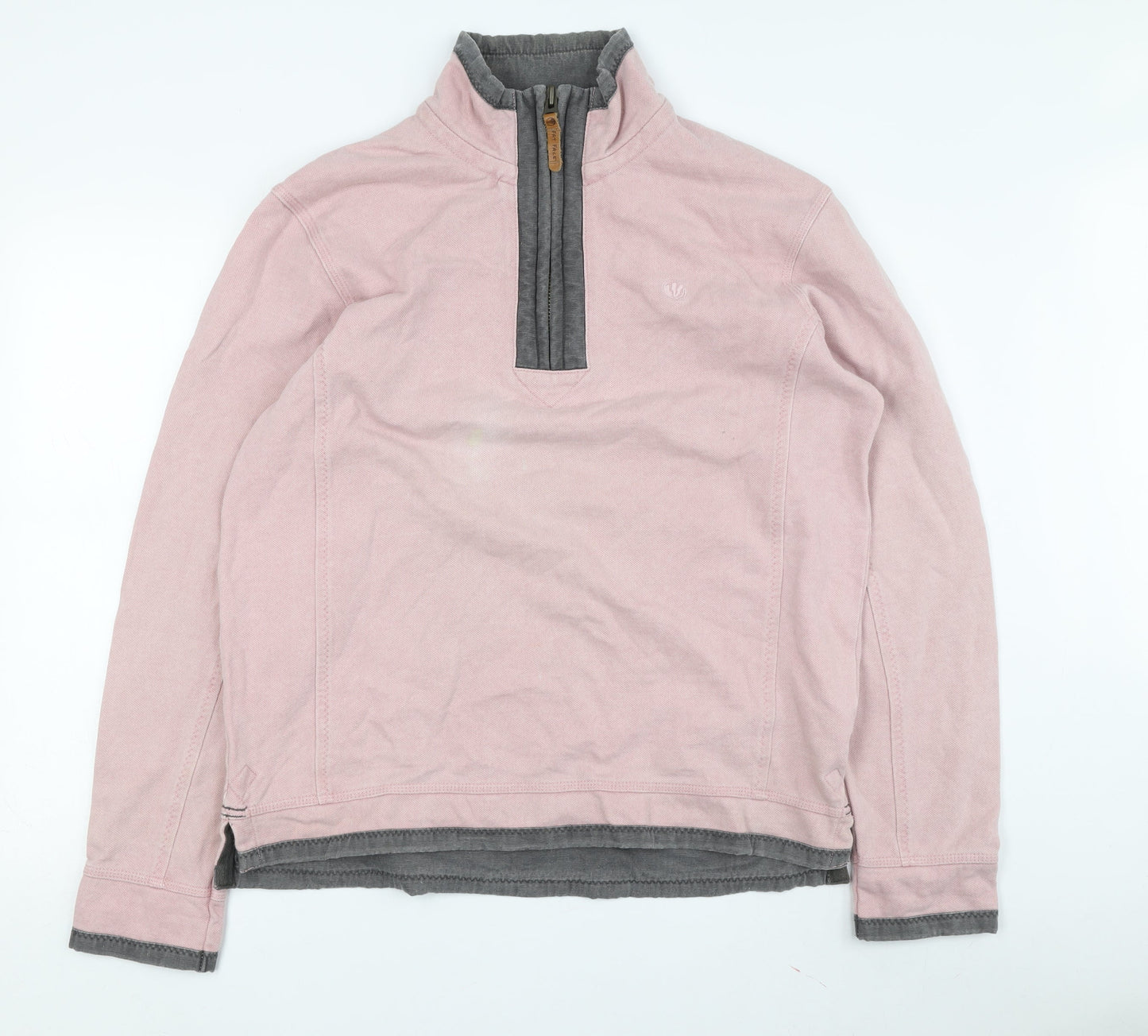 Fat Face Men's Pink Pullover Sweatshirt, M, 1/4 Zip
