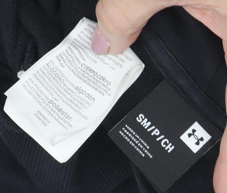 Under Armour Black Unisex Hoodie S with Logo Detail