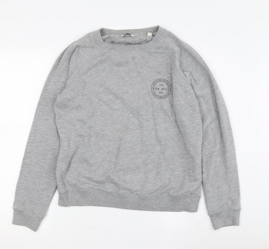 Womens UK 4 Regular Jack Wills Grey Pullover Sweatshirt