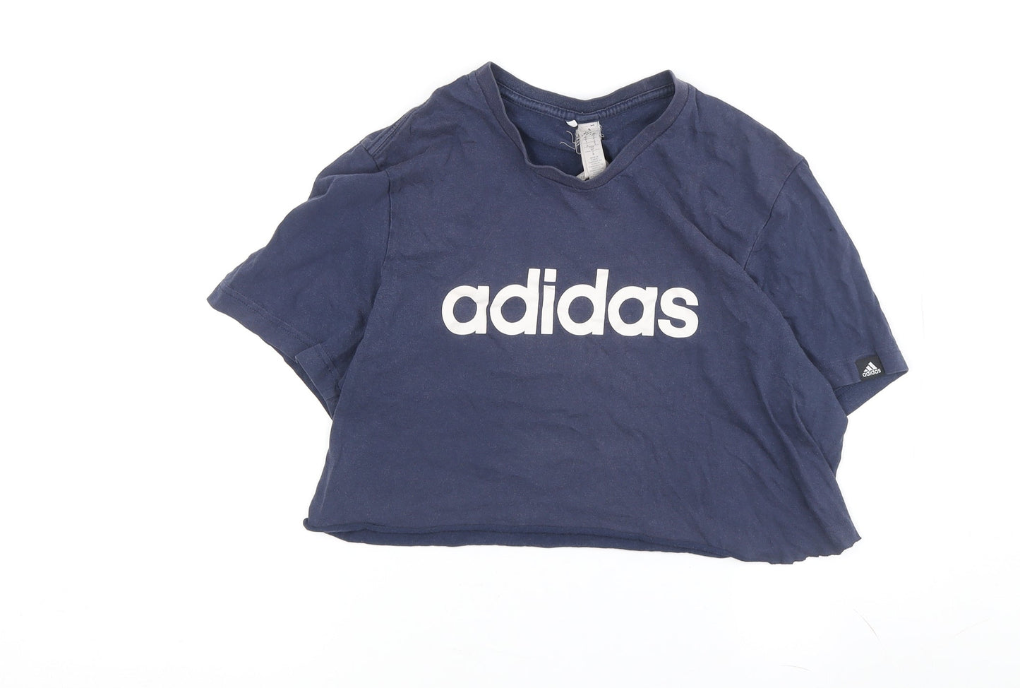 Adidas Unisex Blue Crew Neck Logo T-Shirt M