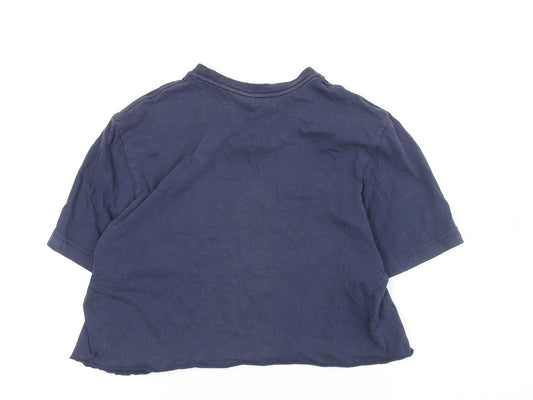 Adidas Unisex Blue Crew Neck Logo T-Shirt M