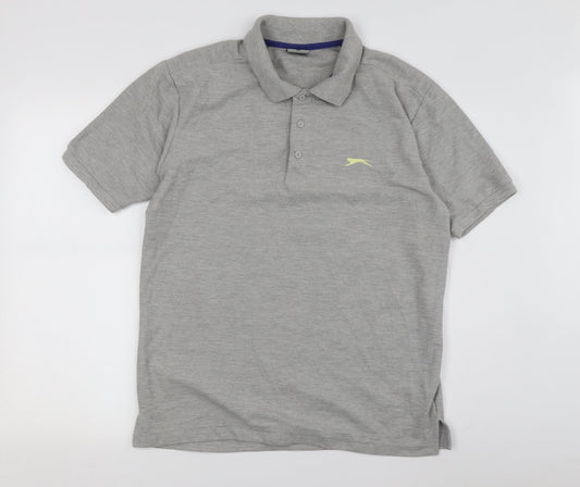 Slazenger Men's Grey Polo Medium Classic Fit