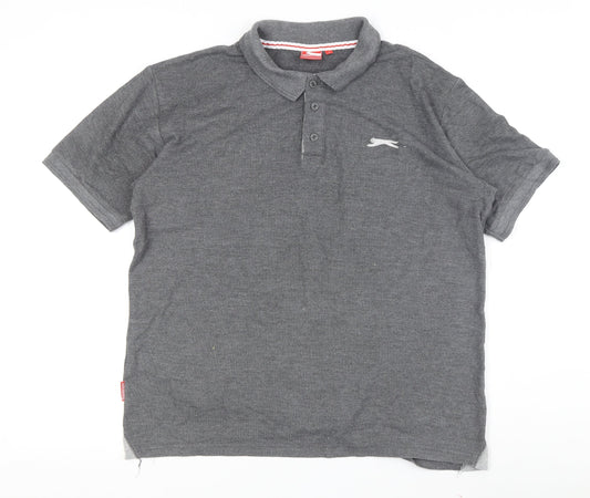 Slazenger Men's Grey Polo Shirt Regular Fit Size L