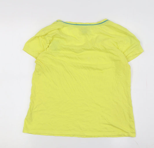 Womens UK Size M U.S. Polo Assn. Yellow 100% Cotton T-Shirt