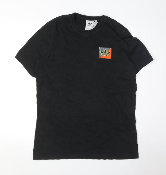 Additional front view of Adidas Men's Black M Crew Neck Short Sleeve T-Shirt
