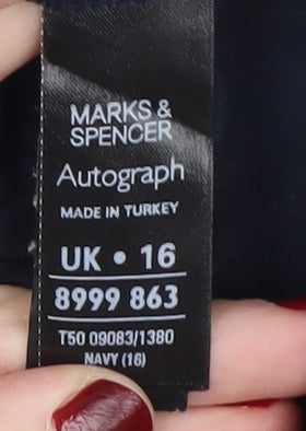 Marks and Spencer Women's Grey Navy T-Shirt Dress Size 16