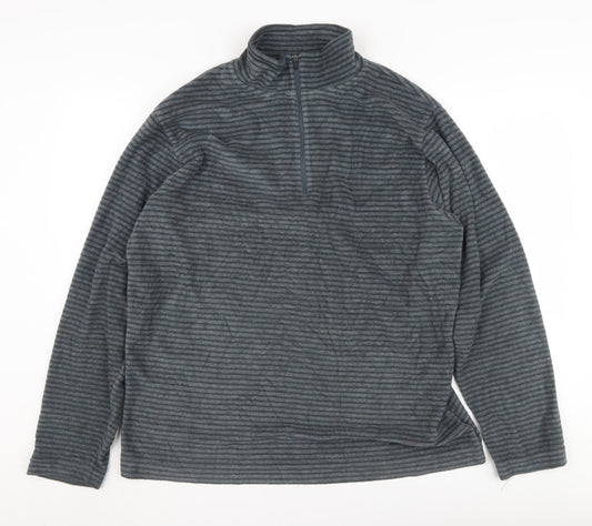 Craghoppers Men's Grey Striped 1/2 Zip Sweatshirt XL