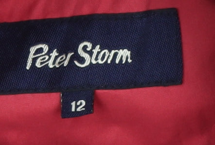 Peter Storm Women's Red Hooded Rain Coat Size 12