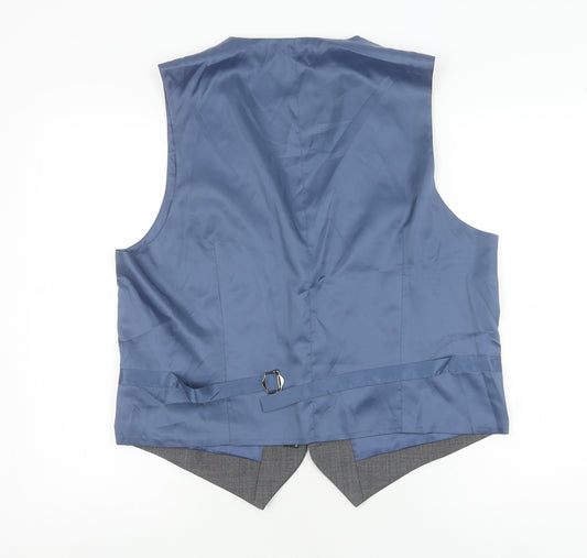 Marks and Spencer Men's Grey Waistcoat L Wool Blend Elegant