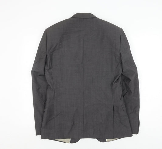 Next Men's Grey Wool Blazer, 38R, Business Formal