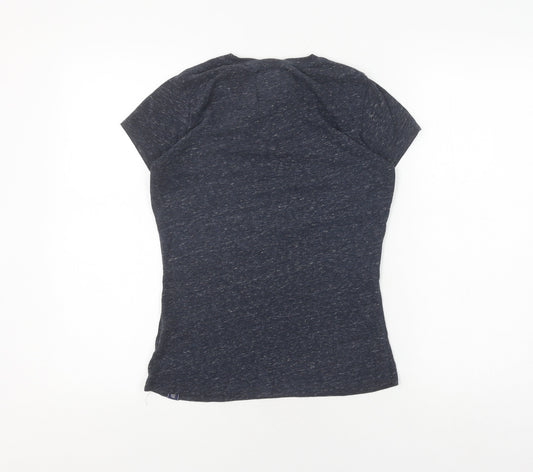 Superdry Women's Blue Sequin Tee, S, Casual, Cotton Blend