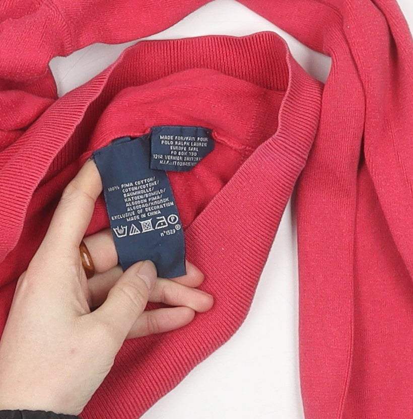 Polo Ralph Lauren Red V-Neck Men’s Cotton Pullover L